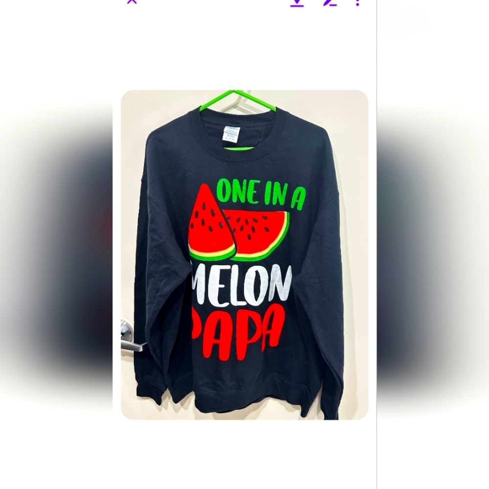 NWOT ONE IN A MELON XL PAPA WATERMELON SWEATSHIRT